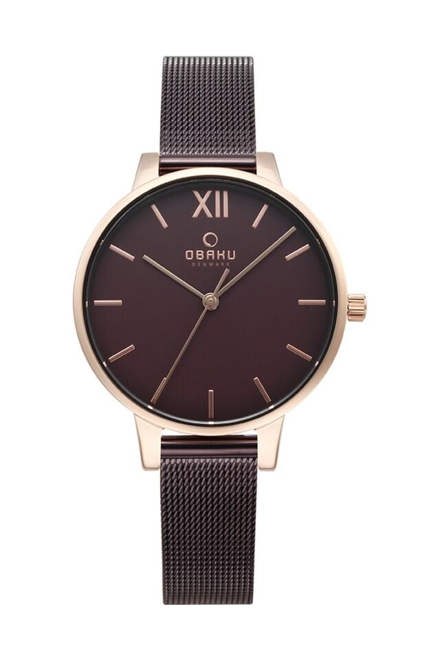 Obaku Denmark V209LXVNMN Quartz Hasır Kahverengi 34 mm Kadın Kol Saati