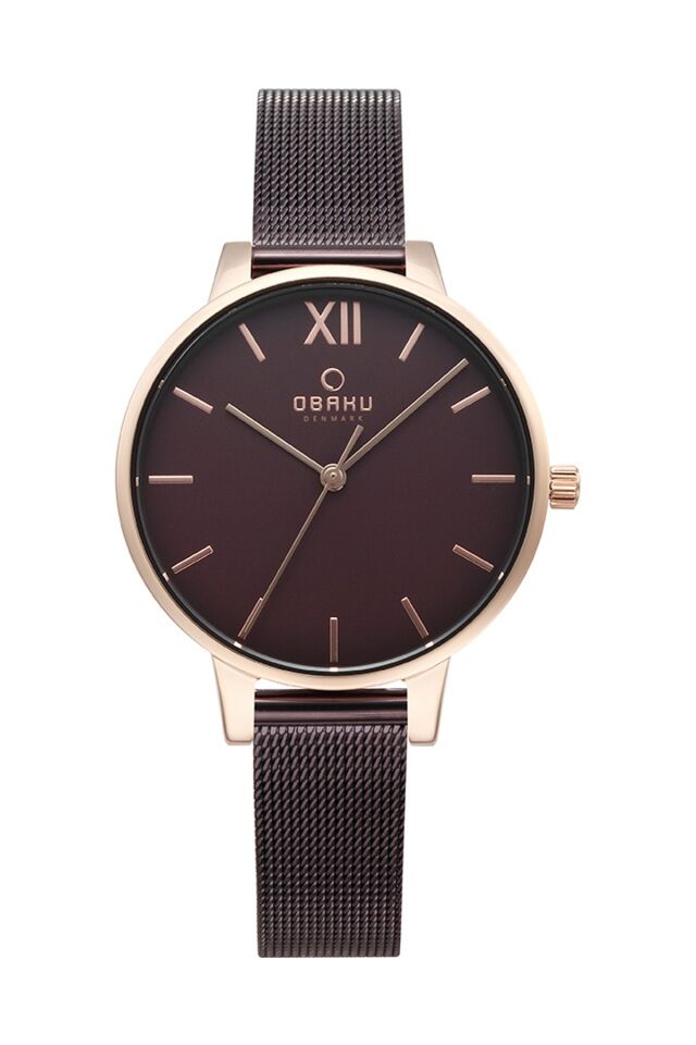Obaku Denmark V209LXVNMN Quartz Hasır Kahverengi 34 mm Kadın Kol Saati