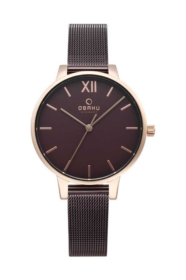 Obaku Denmark V209LXVNMN Quartz Hasır Kahverengi 34 mm Kadın Kol Saati