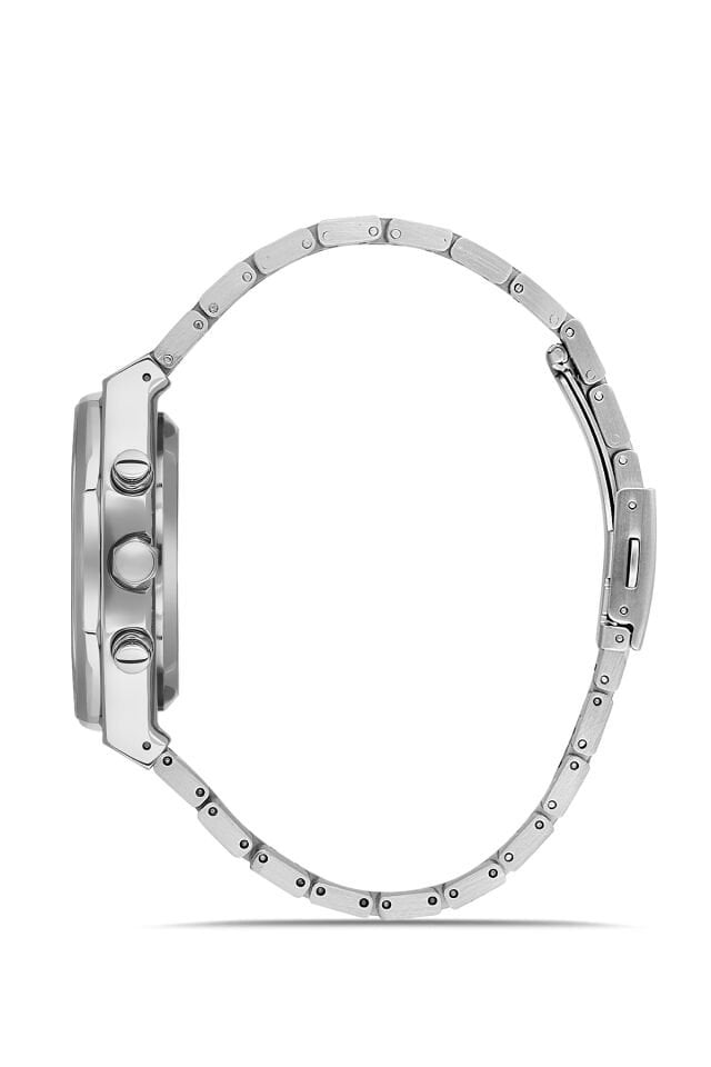 Ferro Gümüş Çelik Kordon Erkek Kol Saati FM11508A-A15 Fonksiyonları Aktif 3ATM Su Geçirmez