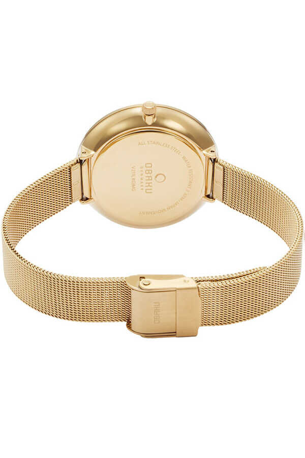 Obaku Denmark V211LXGIMG Quartz Hasır Altın Rengi Beyaz Kadran 36 mm Kadın Kol Saati
