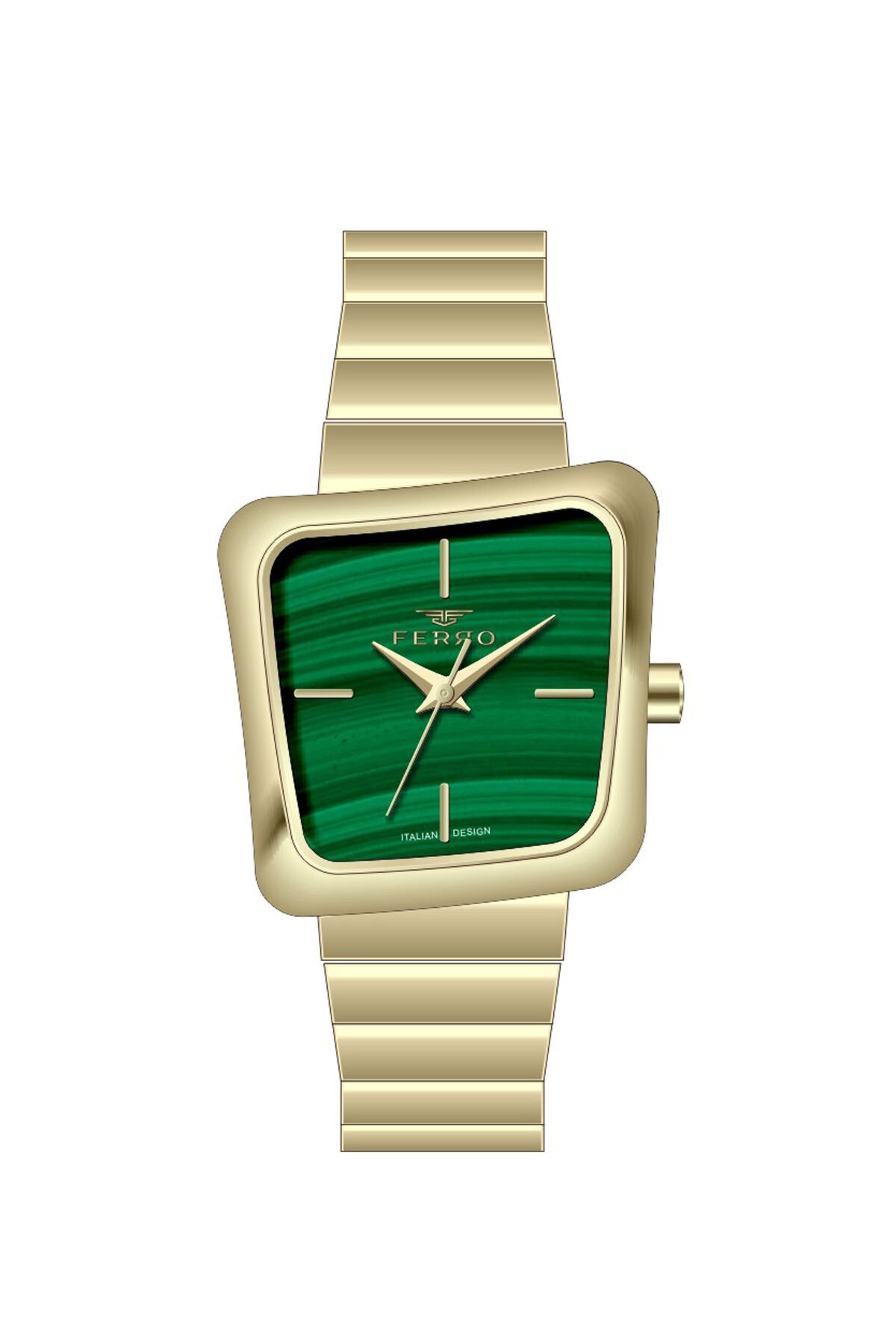 Ferro Sarı Çelik Kordon Kadın Kol Saati FL40157A-B6 3ATM Su Geçirmez 2 Yıl Garantili HediyePaketli