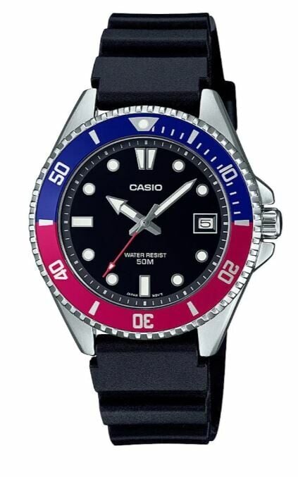 Casio MDV-10-1A2VDF Quartz Silikon Siyah Alüminyum Kasa 39 mm Erkek Kol Saati
