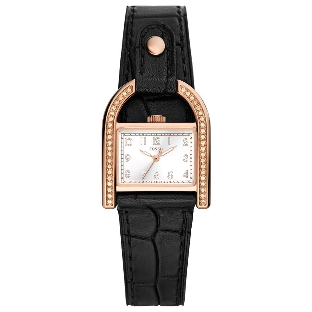 Fossil FES5263 28 mm Siyah Deri Kordon Kadın Kol Saati
