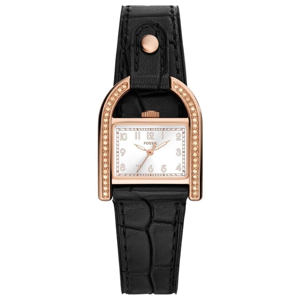 Fossil FES5263 28 mm Siyah Deri Kordon Kadın Kol Saati