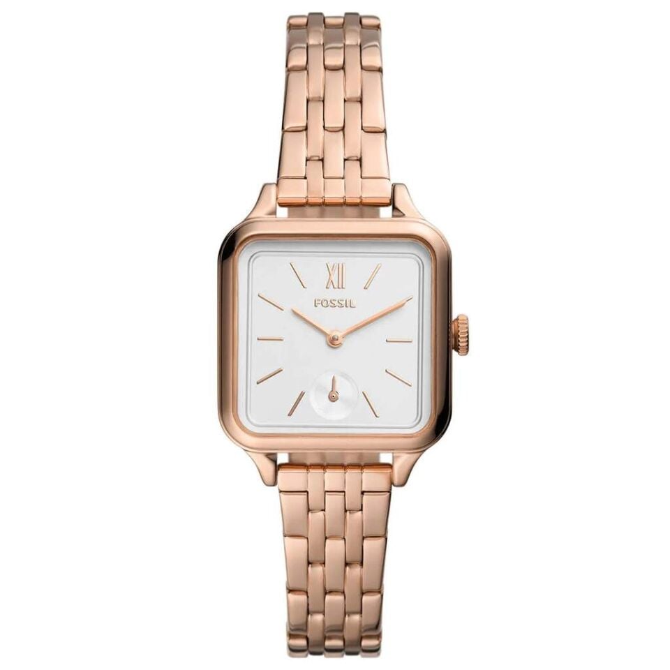 Fossil FBQ3831 Quartz Çelik Rose Beyaz Kadran 28 mm Kadın Kol Saati