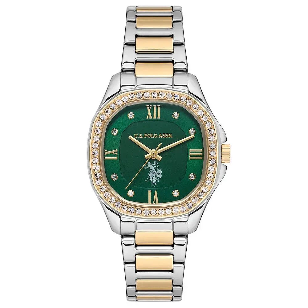 U.s. Polo Assn. USPA2088-04 Quartz Çelik Altın/Gri Yeşil Kadran 32 mmx39 mm Kadın Kol Saati