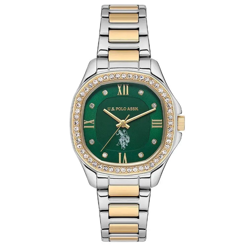 U.s. Polo Assn. USPA2088-04 Quartz Çelik Altın/Gri Yeşil Kadran 32 mmx39 mm Kadın Kol Saati