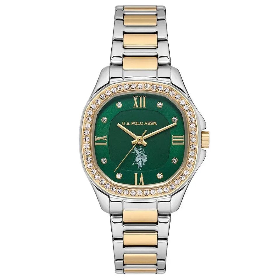 U.s. Polo Assn. USPA2088-04 Quartz Çelik Altın/Gri Yeşil Kadran 32 mmx39 mm Kadın Kol Saati