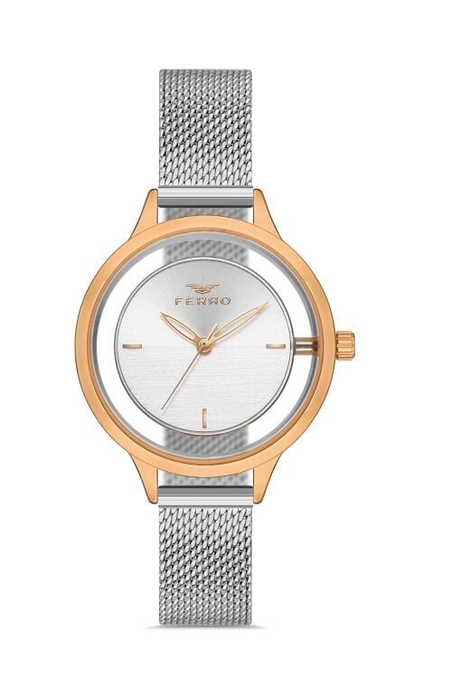Ferro Gümüş Hasır Kordon Kadın Kol Saati FL21234C-E