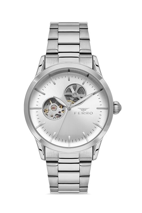 Ferro Gümüş Çelik Kordon Erkek Kol Saati F31445A-A 3ATM Su Geçirmez 2 Yıl Garantili HediyePaketli