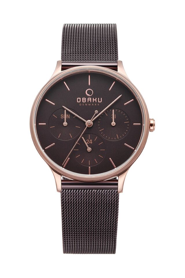Obaku Denmark V212LMVNMN Quartz Hasır Kahverengi 34 mm Kadın Kol Saati