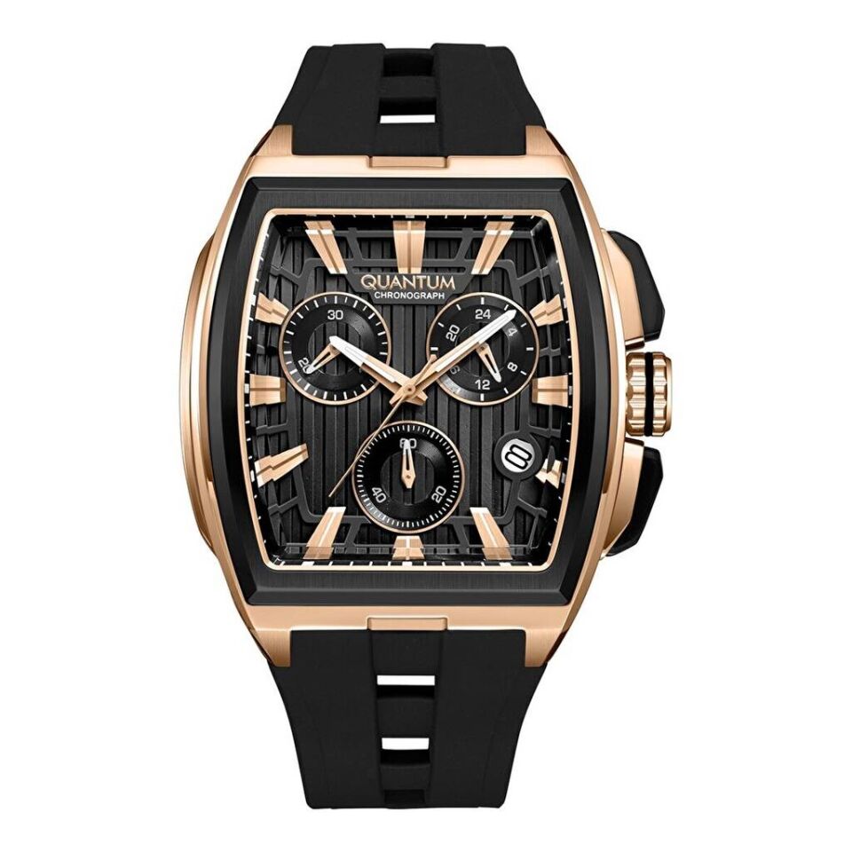 Quantum HNG1279.551 Quartz Silikon Siyah 47 mm Erkek Kol Saati