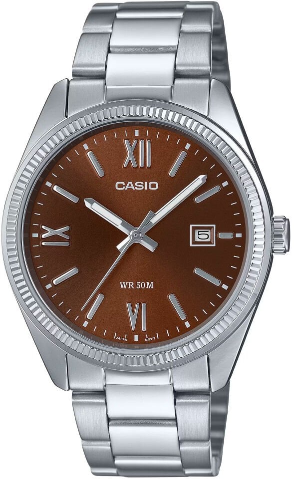 Casio MTP-1302DD-5AVDF Quartz Çelik Gri Kahve Kadran 38 mm Erkek Kol Saati