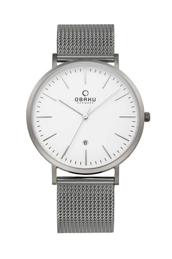 Obaku Denmark V215GDTIMJ Quartz Hasır Gri Beyaz Kadran 41 mm Erkek Kol Saati
