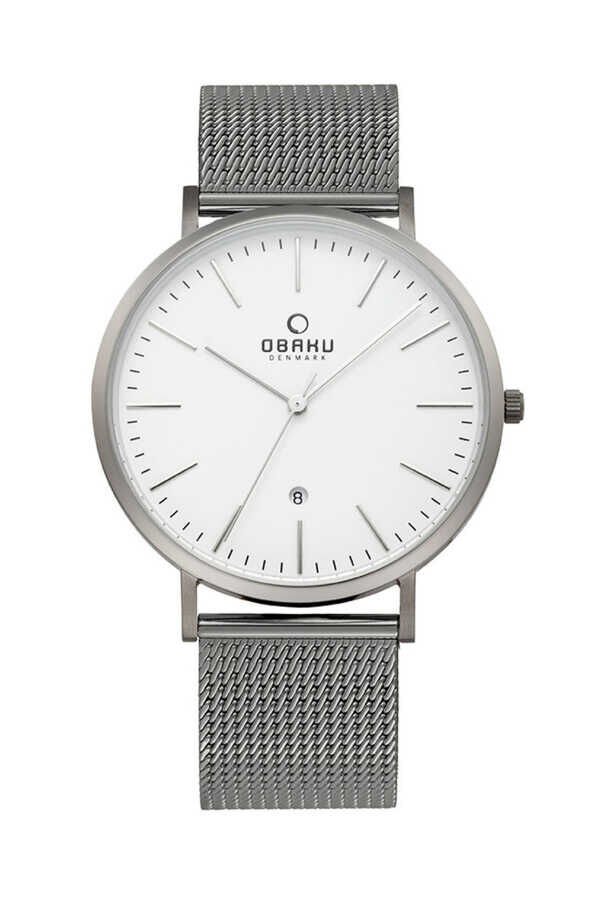 Obaku Denmark V215GDTIMJ Quartz Hasır Gri Beyaz Kadran 41 mm Erkek Kol Saati