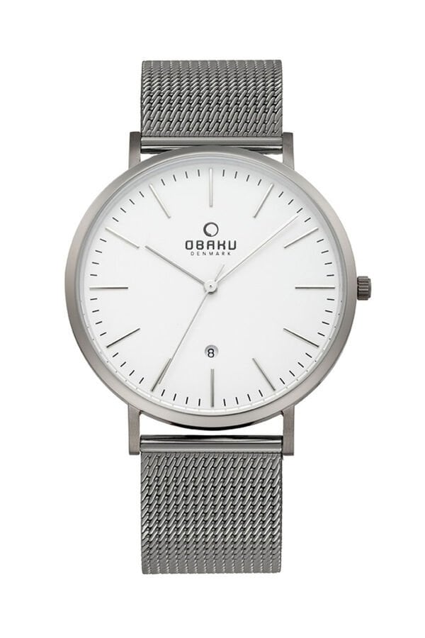 Obaku Denmark V215GDTIMJ Quartz Hasır Gri Beyaz Kadran 41 mm Erkek Kol Saati