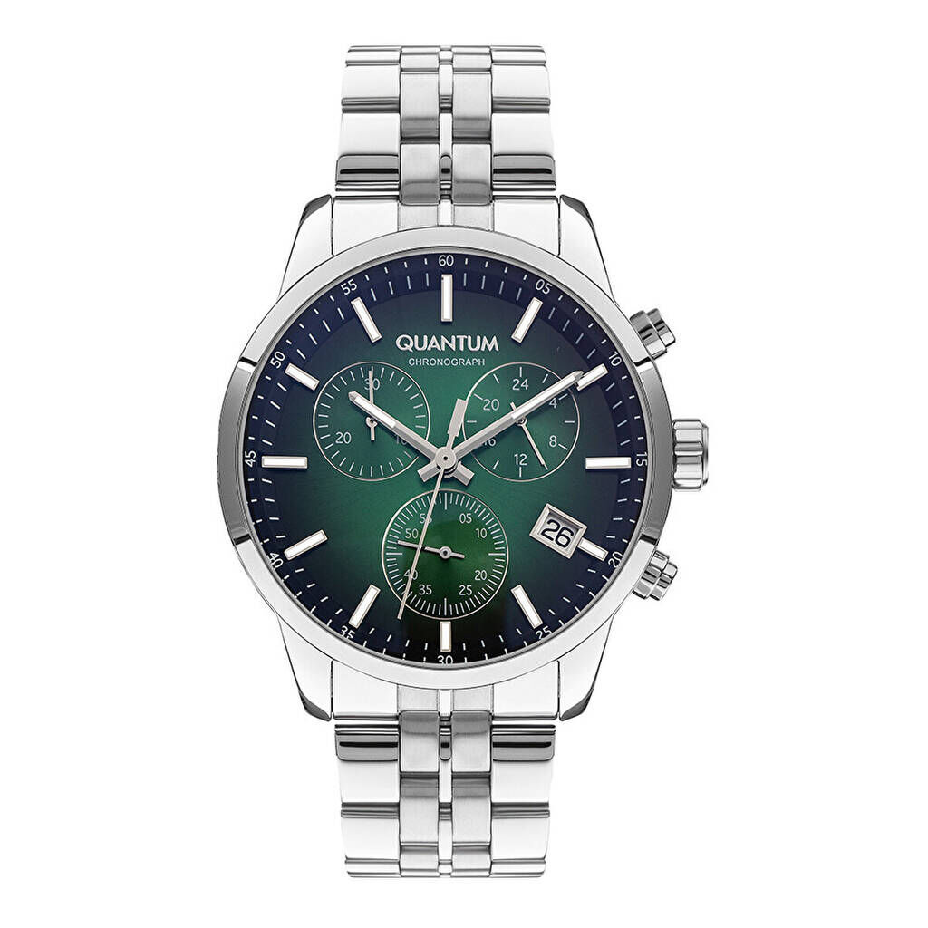 Quantum PWG1008BS.370 Quartz Çelik Gri Yeşil Kadran Safir 45 mm Erkek Kol Saati