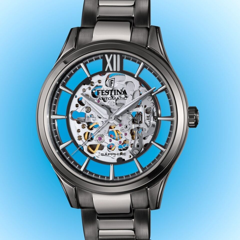 Festina F20632/1 Otomatik Çelik Gri İskelet Kadran 43 mm Erkek Kol Saati