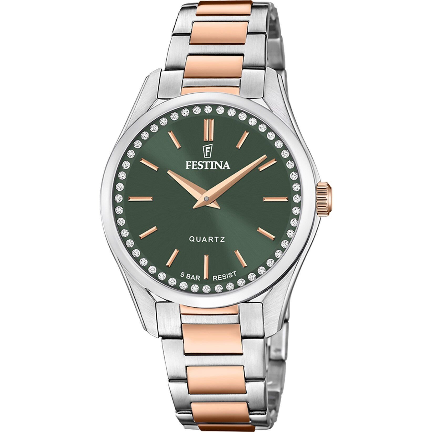 Festina F20620/2 Quartz Çelik Rose/Gri Yeşil Kadran 36 mm Kadın Kol Saati