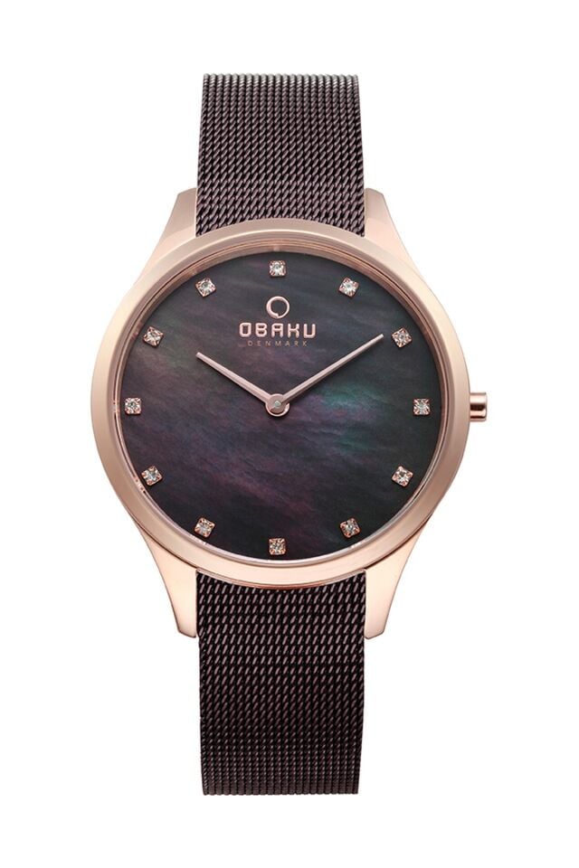 Obaku Denmark V217LXVNMN Quartz Hasır Kahverengi 36 mm Kadın Kol Saati