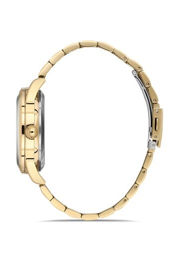 Ferro Sarı Çelik Kordon Erkek Kol Saati F31445A-B 3ATM Su Geçirmez 2 Yıl Garantili HediyePaketli