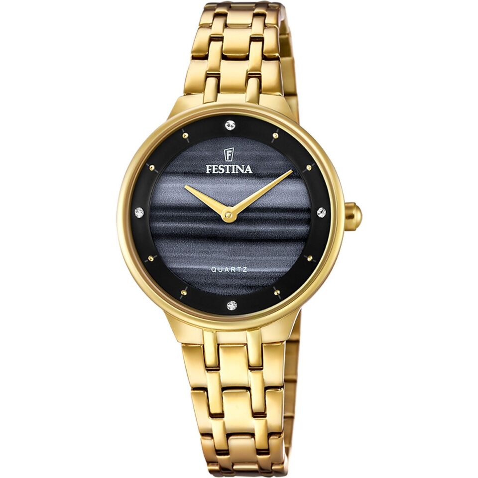 Festina F20601/D Quartz Çelik Altın Rengi Siyah Kadran 31 mm Kadın Kol Saati