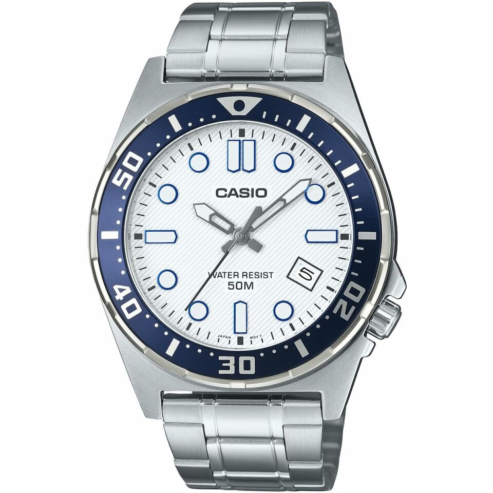 Casio MTD-135D-7AVDF Quartz Çelik Gri Beyaz Kadran 44 mm Erkek Kol Saati