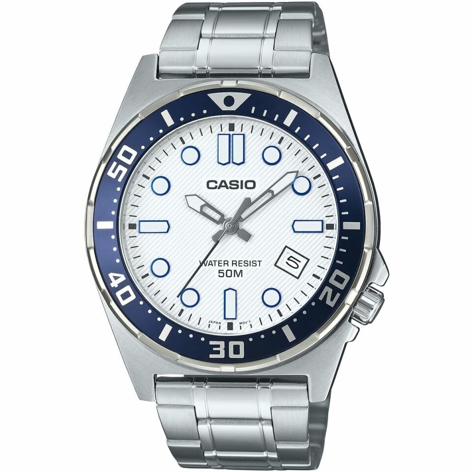 Casio MTD-135D-7AVDF Quartz Çelik Gri Beyaz Kadran 44 mm Erkek Kol Saati