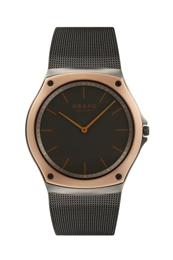 Obaku Denmark V316LXDJMJ Quartz Hasır Kordon Siyah Safir Cam 40 mm Erkek Kol Saati