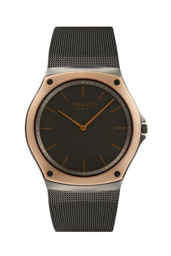 Obaku Denmark V316LXDJMJ Quartz Hasır Kordon Siyah Safir Cam 40 mm Erkek Kol Saati