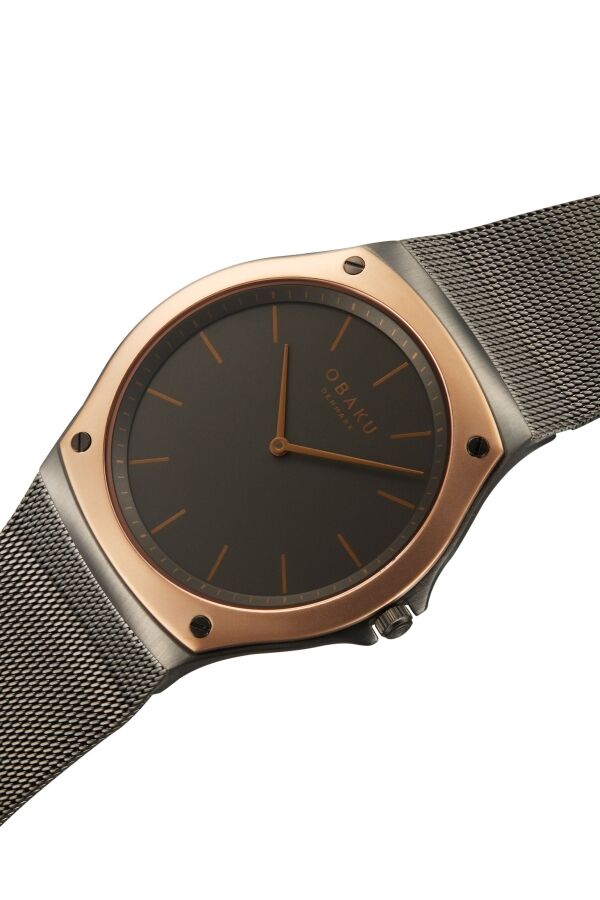 Obaku Denmark V316LXDJMJ Quartz Hasır Kordon Siyah Safir Cam 40 mm Erkek Kol Saati