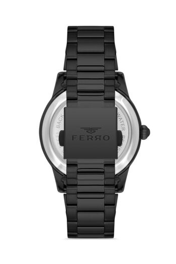 Ferro Siyah Çelik Kordon Erkek Kol Saati F31445A-G 3ATM Su Geçirmez 2 Yıl Garantili HediyePaketli