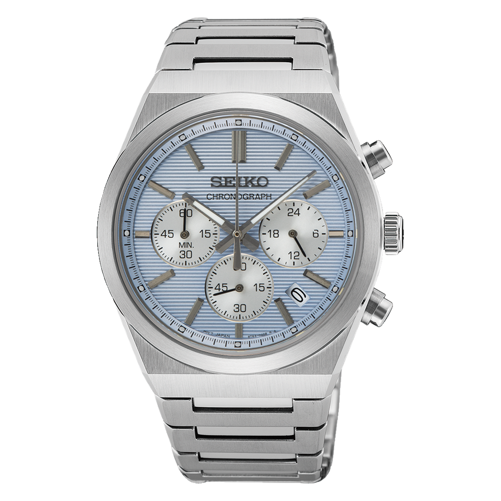 Seiko SSB459P1 Quartz Çelik Gri Açık Mavi Kadran 10 ATM 40 mm Erkek Kol Saati
