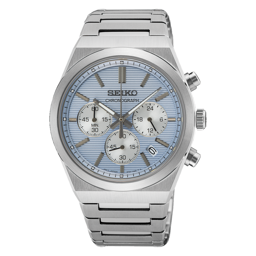 Seiko SSB459P1 Quartz Çelik Gri Açık Mavi Kadran 10 ATM 40 mm Erkek Kol Saati