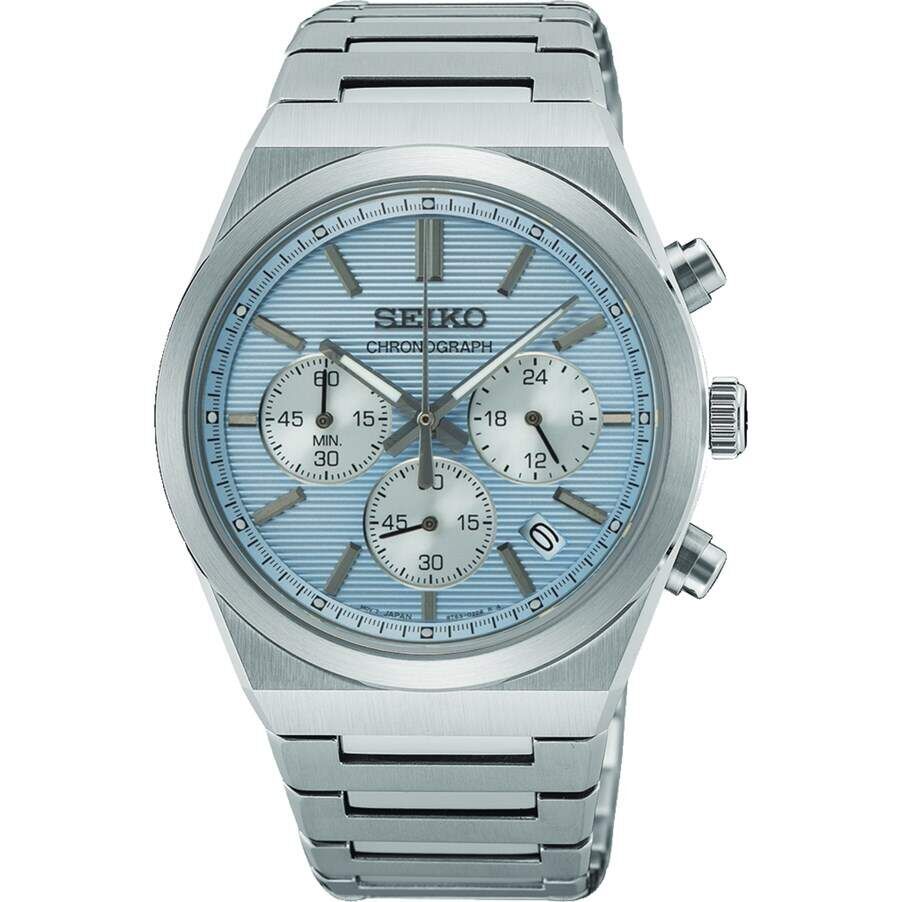 Seiko SSB459P1 Quartz Çelik Gri Açık Mavi Kadran 10 ATM 40 mm Erkek Kol Saati