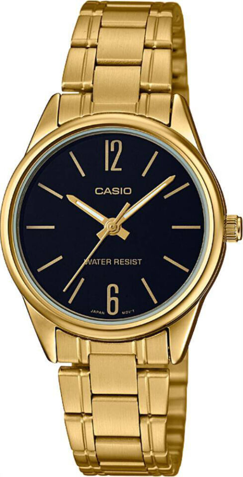 Casio LTP-V005G-1BUDF Quartz Çelik Altın Rengi Siyah Kadran 28 mm Kadın Kol Saati