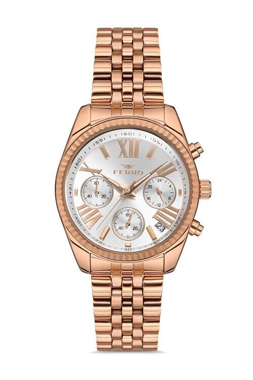 Ferro FM41172A-C Quartz Rose Çelik Kordon 36 mm Kadın Kol Saati