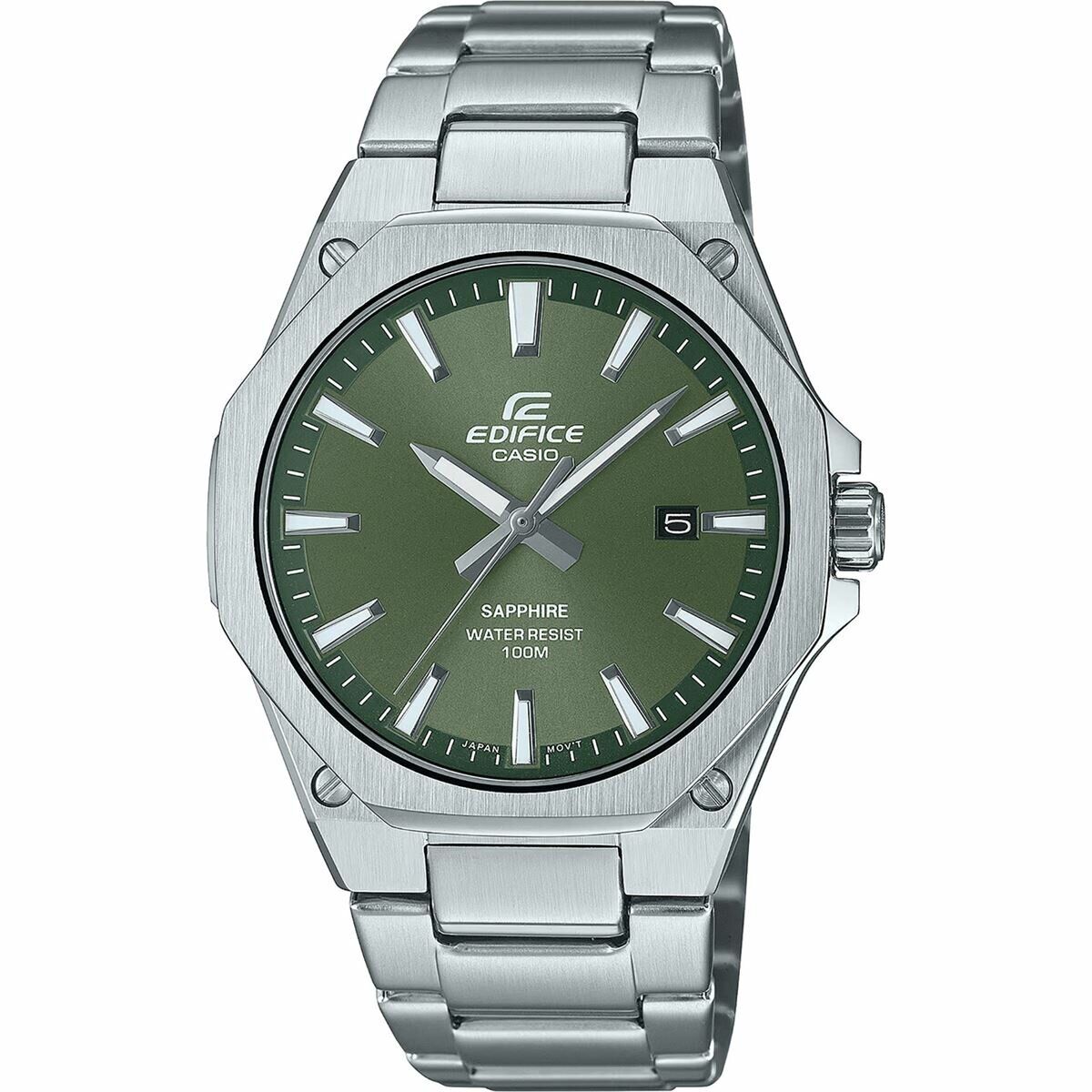 Casio EFR-S108D-3AVUDF Quartz Çelik Gri Yeşil Kadran Safir Cam 40 mm Erkek Kol Saati