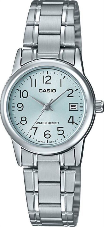 Casio LTP-V002D-2BUDF Quartz Çelik Gri Mavi Kadran 25 mm Kadın Kol Saati