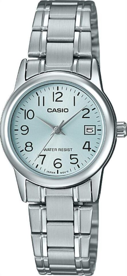 Casio LTP-V002D-2BUDF Quartz Çelik Gri Mavi Kadran 25 mm Kadın Kol Saati