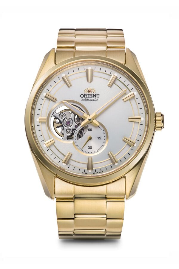 Orient RA-AR0007S30B Otomatik Open Heart Çelik Altın Rengi Safir Cam 41 mm Erkek Kol Saati