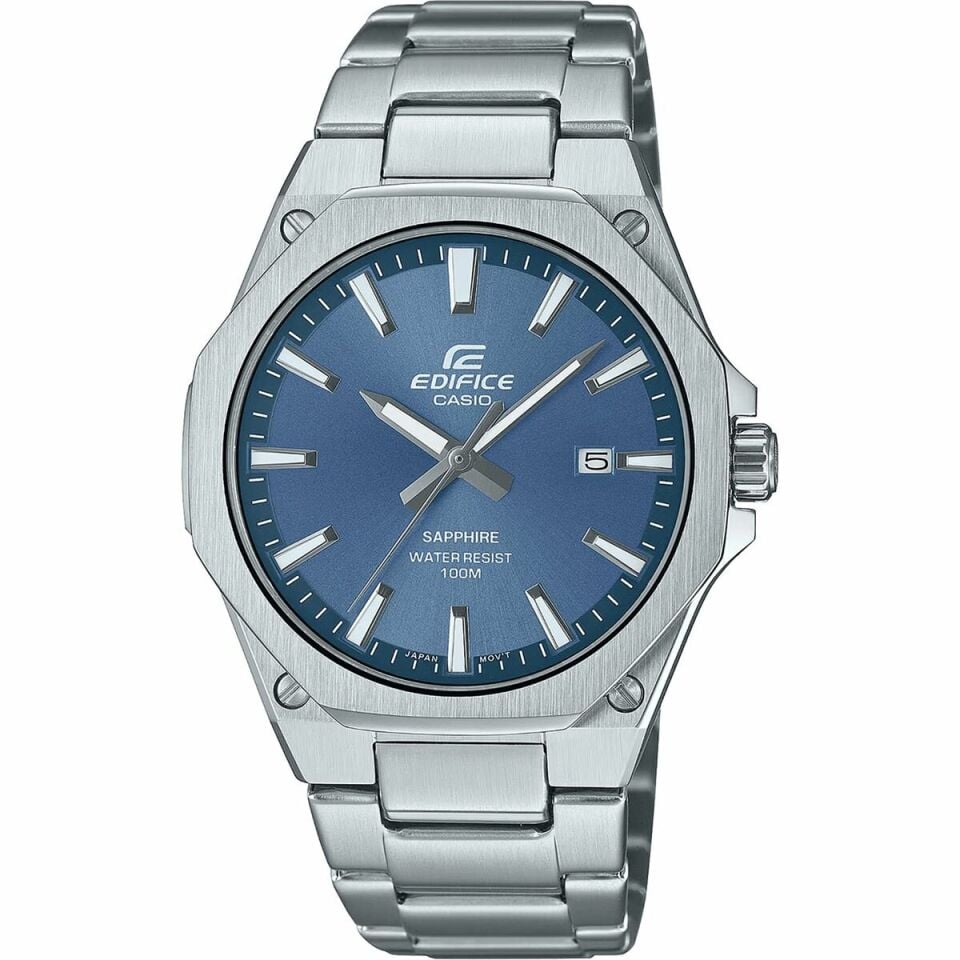Casio EFR-S108D-2AVUDF Quartz Çelik Gri Lacivert Kadran Safir Cam 40 mm Erkek Kol Saati