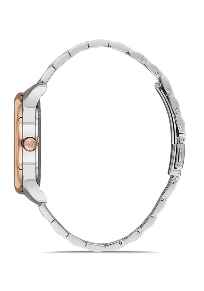 Hislon CL113T-03SR Japon Analog Çelik Rose/Gri 42 mm Safir Cam Erkek Kol Saati
