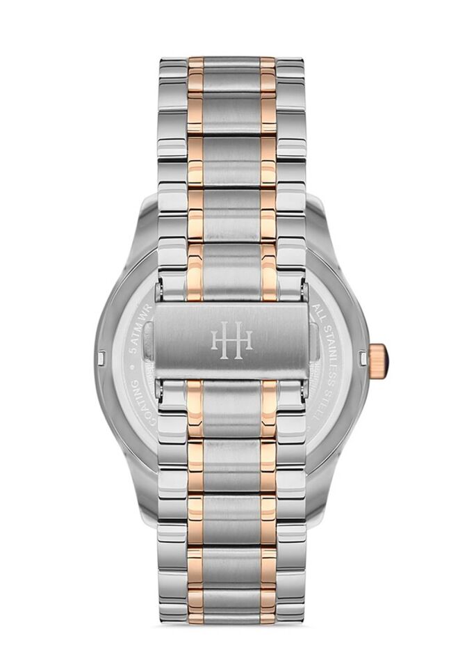 Hislon CL113T-03SR Japon Analog Çelik Rose/Gri 42 mm Safir Cam Erkek Kol Saati