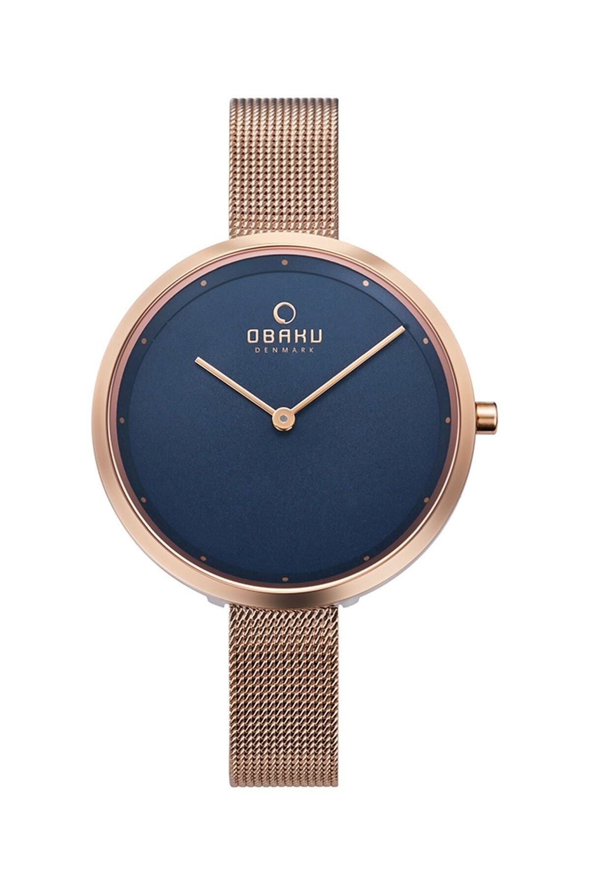 Obaku Denmark V227LXVLMV Quartz Hasır Rose Lacivert Kadran 34 mm Kadın Kol Saati