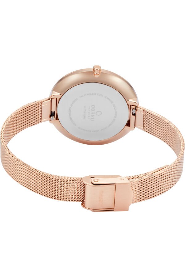Obaku Denmark V227LXVLMV Quartz Hasır Rose Lacivert Kadran 34 mm Kadın Kol Saati