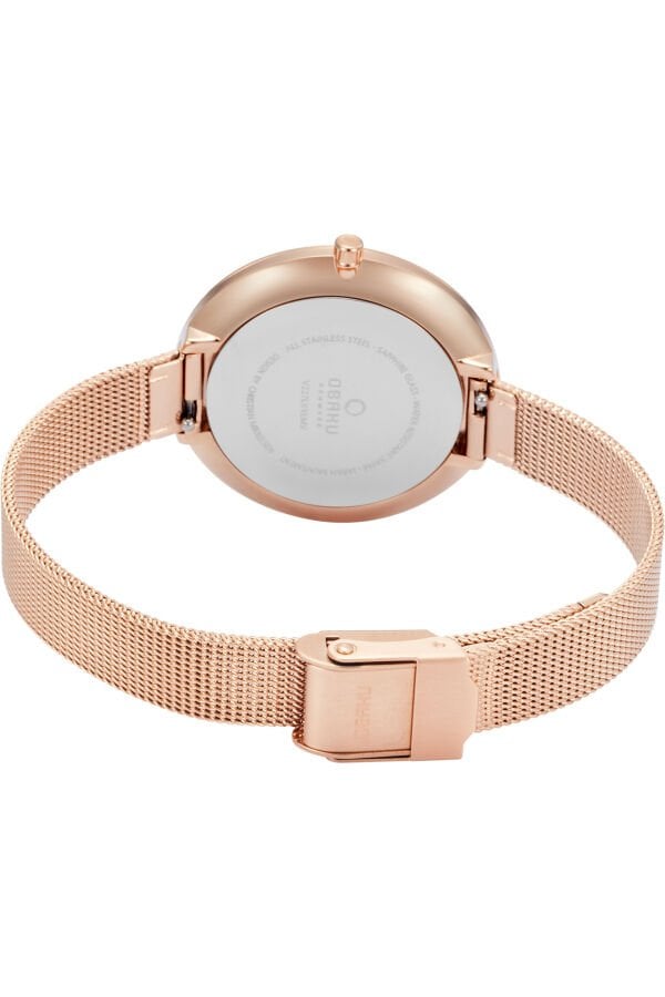 Obaku Denmark V227LXVLMV Quartz Hasır Rose Lacivert Kadran 34 mm Kadın Kol Saati