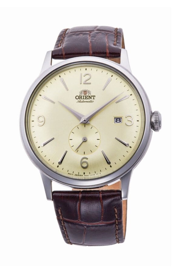 Orient Bambino RA-AP0003S30B Kurmalı Otomatik Deri Kahverengi Krem Kadran 41 mm Erkek Kol Saati