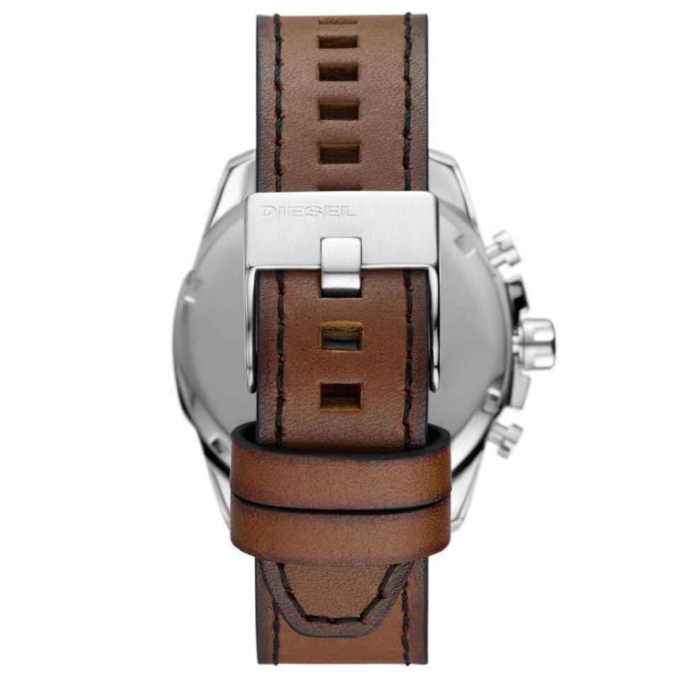 Diesel DZ4599 Quartz Deri Kahverengi Mavi Kadran 10 ATM 43 mm Erkek Kol Saati